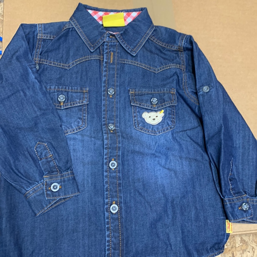 Steiff toddler boy denim shirt size 18 months